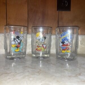 Vintage McDonald's 2000 Celebration Walt Disney World Mickey Mouse Glasses Set 3